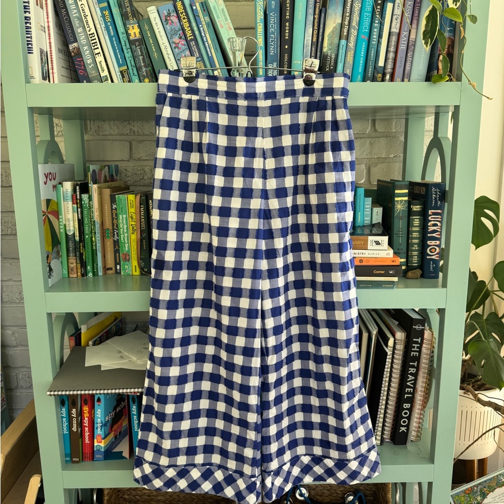 BURU X Val Blue and White gingham pants